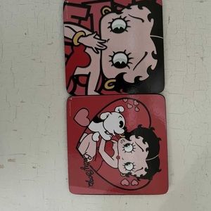 Set of 4 Betty Boop with cork backing coasters